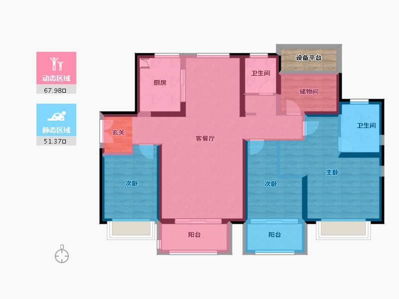 江苏省-南京市-中南上悦花苑-109.00-户型库-动静分区