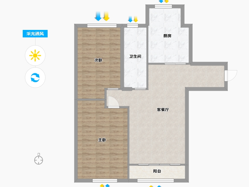 黑龙江省-哈尔滨市-顺迈欣郡三期-86.26-户型库-采光通风