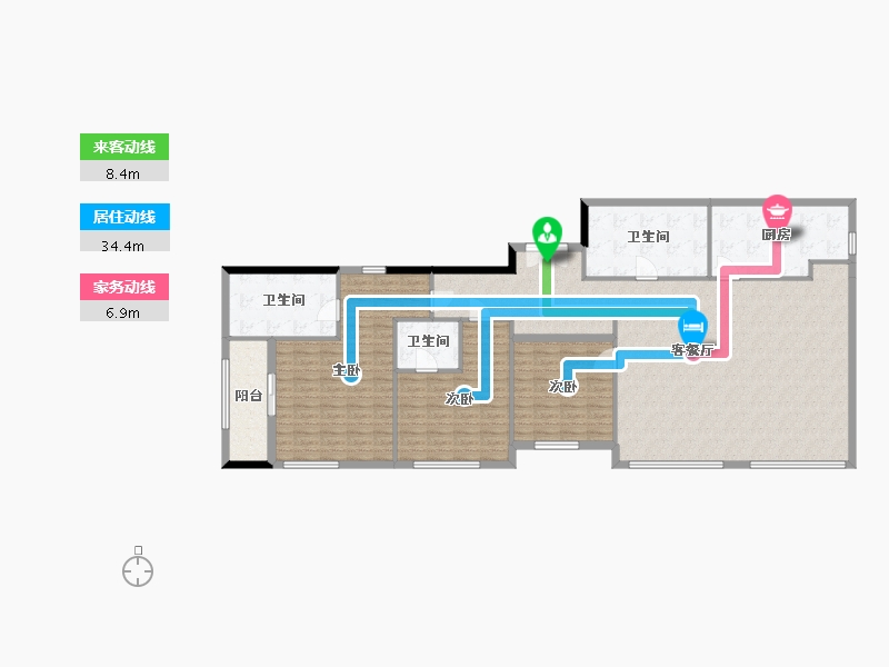 陕西省-西安市-华侨城天鹅堡五期-162.19-户型库-动静线