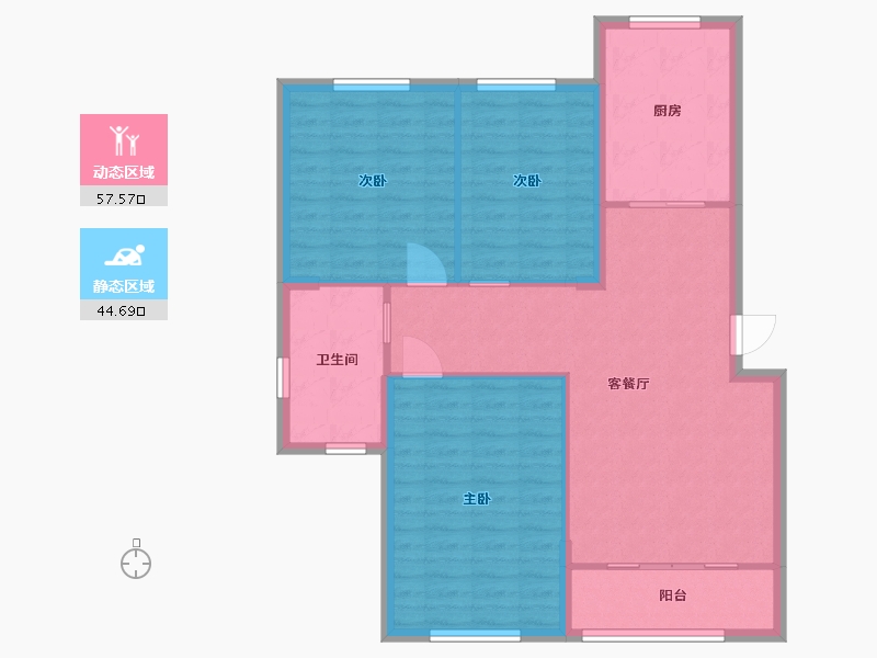 黑龙江省-哈尔滨市-顺迈欣郡三期-93.16-户型库-动静分区