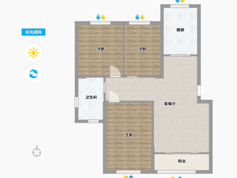 黑龙江省-哈尔滨市-顺迈欣郡三期-93.16-户型库-采光通风