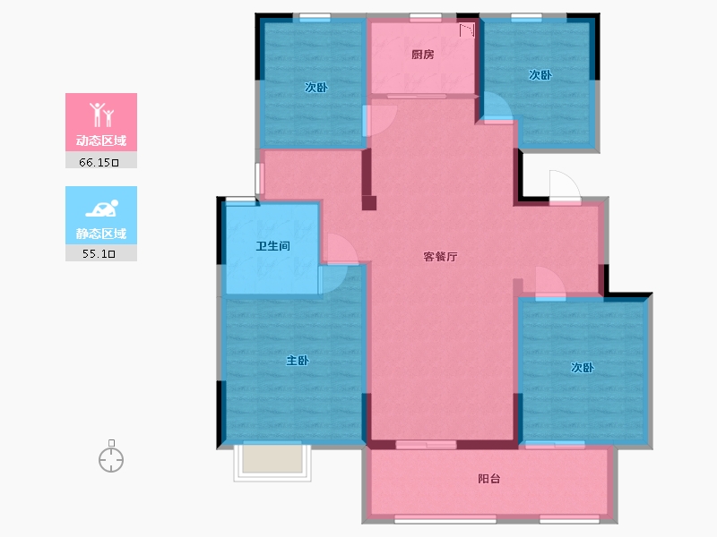 江苏省-盐城市-港龙华侨新城-108.80-户型库-动静分区