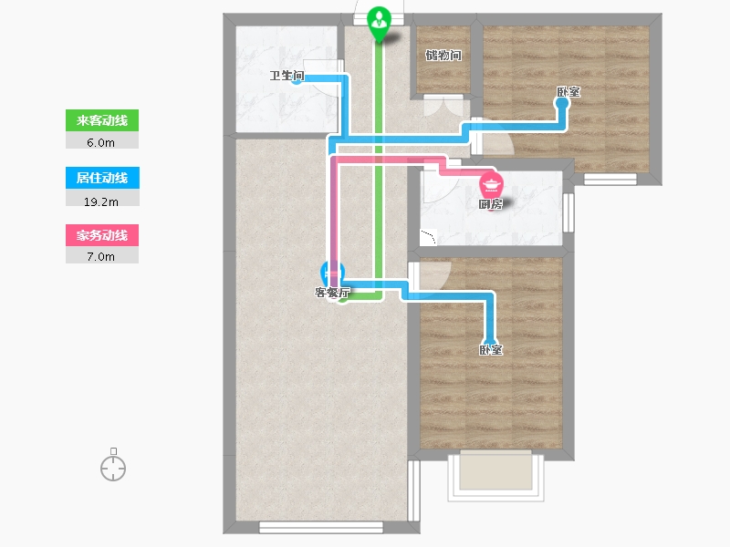 甘肃省-兰州市-兴隆和畅苑-66.52-户型库-动静线