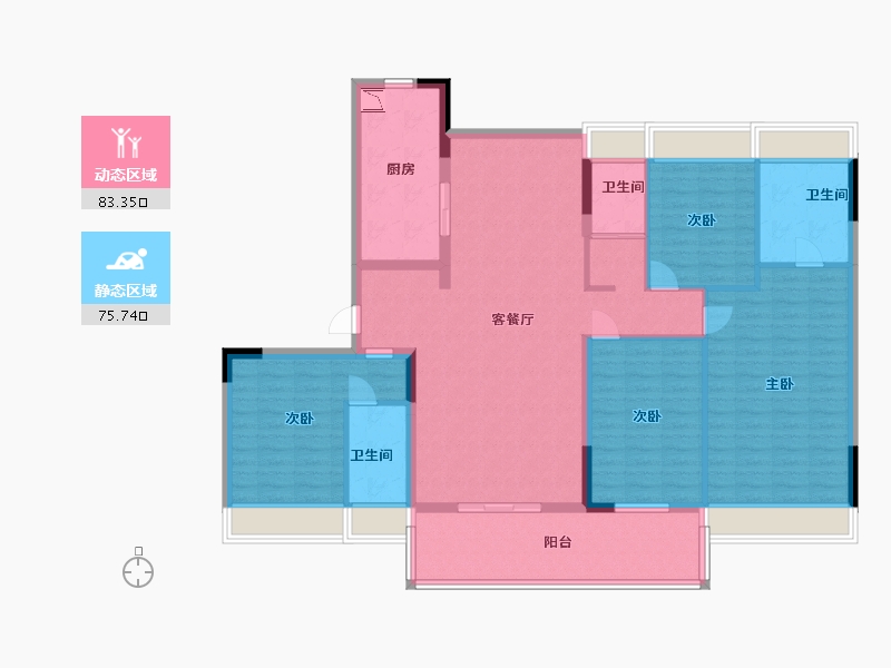 江苏省-盐城市-建湖碧桂园-144.00-户型库-动静分区