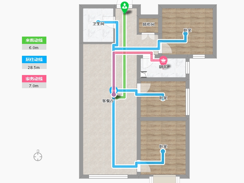 甘肃省-兰州市-兴隆和畅苑-74.15-户型库-动静线