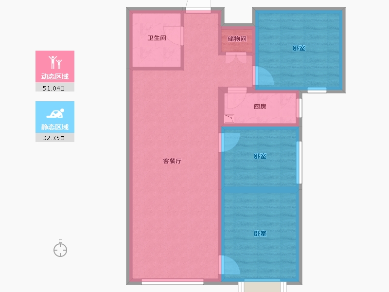 甘肃省-兰州市-兴隆和畅苑-74.15-户型库-动静分区