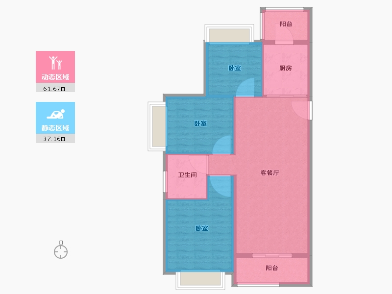 河北省-邯郸市-恒大翡翠御庭-90.00-户型库-动静分区