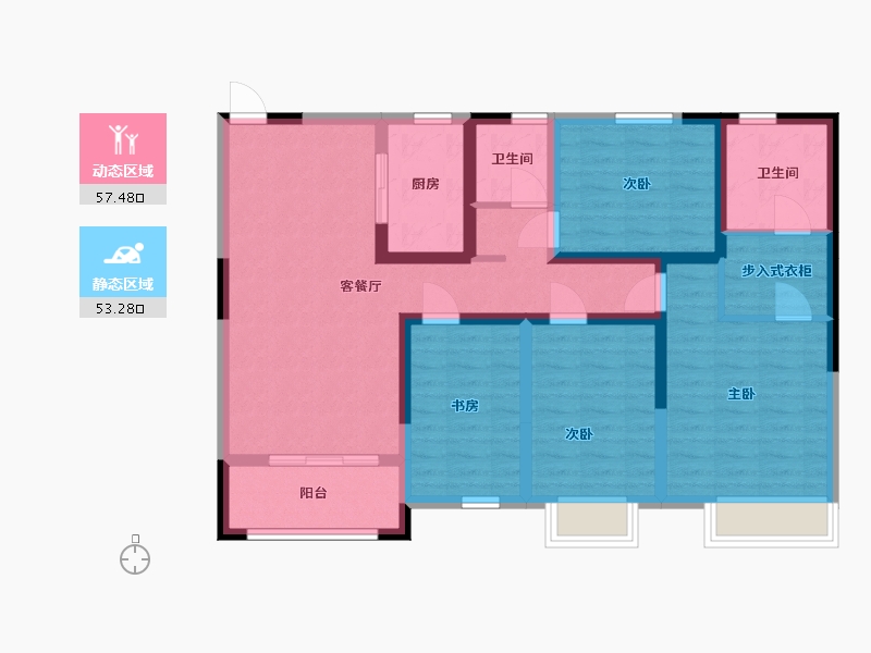 江苏省-盐城市-锦尚花城-97.52-户型库-动静分区