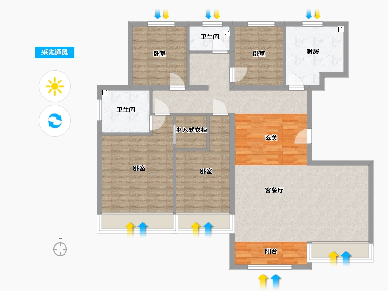 甘肃省-兰州市-保利领秀山-119.55-户型库-采光通风