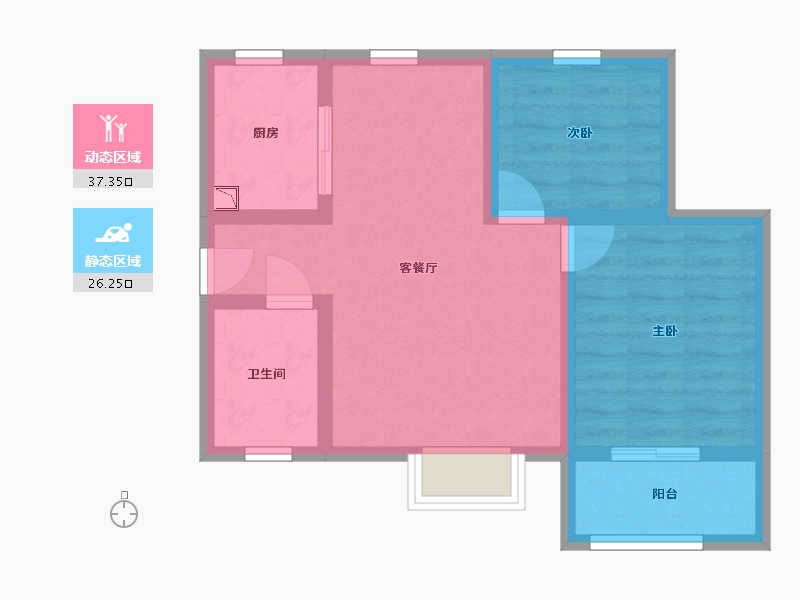 陕西省-西安市-望贤城启-55.70-户型库-动静分区