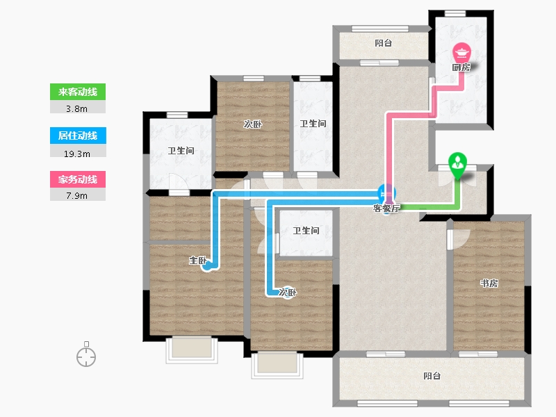 陕西省-西安市-融创西安宸院-147.98-户型库-动静线