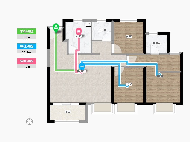 江苏省-苏州市-旭南嘉苑-84.78-户型库-动静线