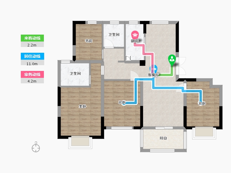 江苏省-盐城市-德惠尚书房锦苑-97.60-户型库-动静线