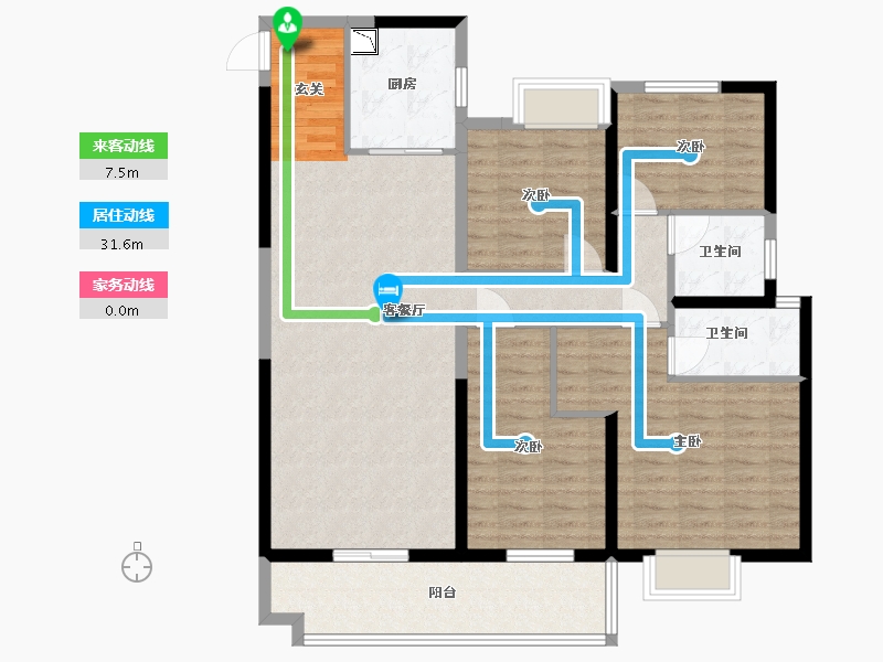 江苏省-盐城市-碧桂园剑桥郡-114.40-户型库-动静线