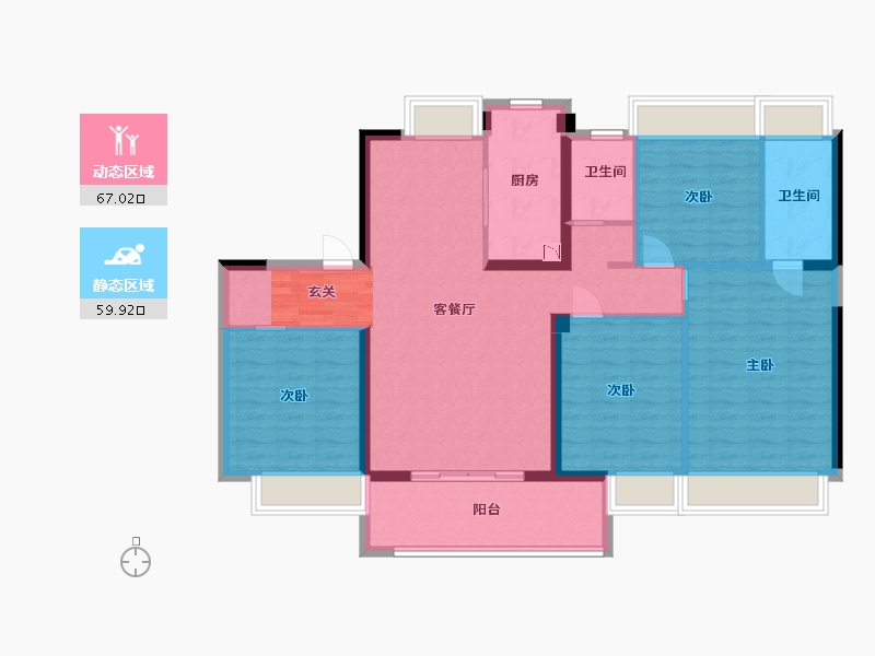 江苏省-盐城市-碧桂园珑悦-114.28-户型库-动静分区