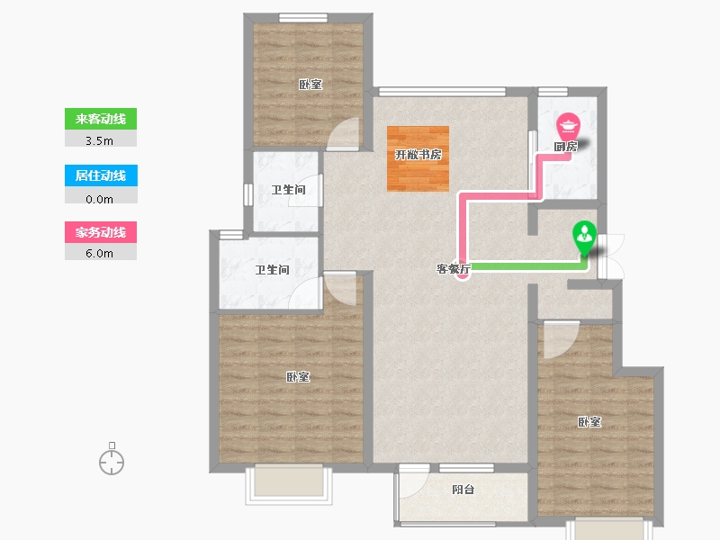 辽宁省-大连市-华润纯海岸-105.99-户型库-动静线