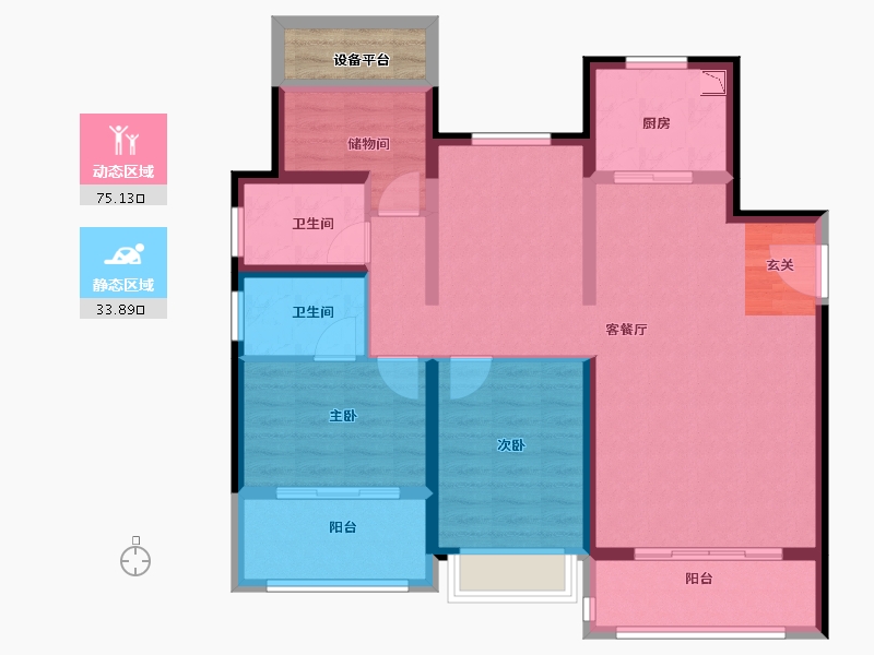 江苏省-南京市-中南上悦花苑-100.00-户型库-动静分区