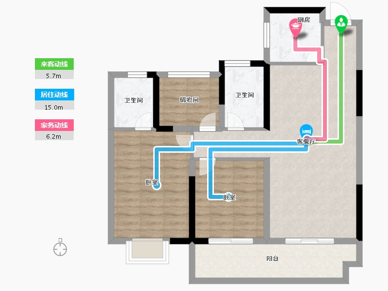 安徽省-宿州市-禾目长安府-84.00-户型库-动静线