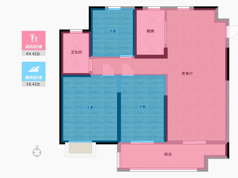 江苏省-盐城市-港龙华侨新城-92.79-户型库-动静分区