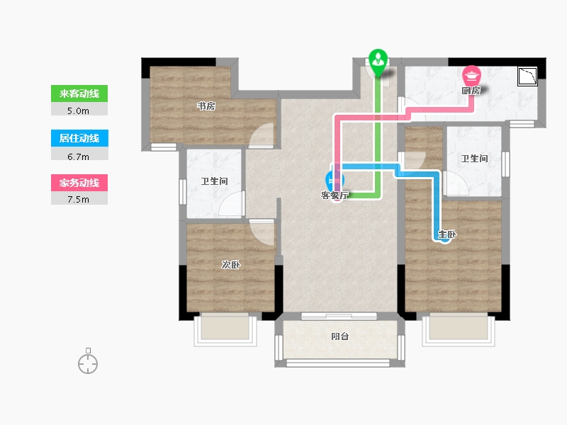 陕西省-榆林市-德通·金沙悦府-79.99-户型库-动静线