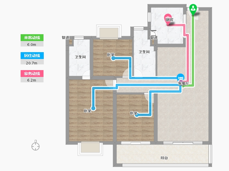 江苏省-无锡市-万科翡翠东方-96.00-户型库-动静线