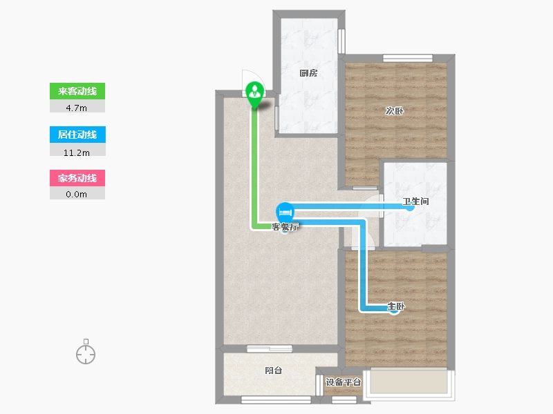 黑龙江省-哈尔滨市-融创建荣·松江宸院-70.40-户型库-动静线