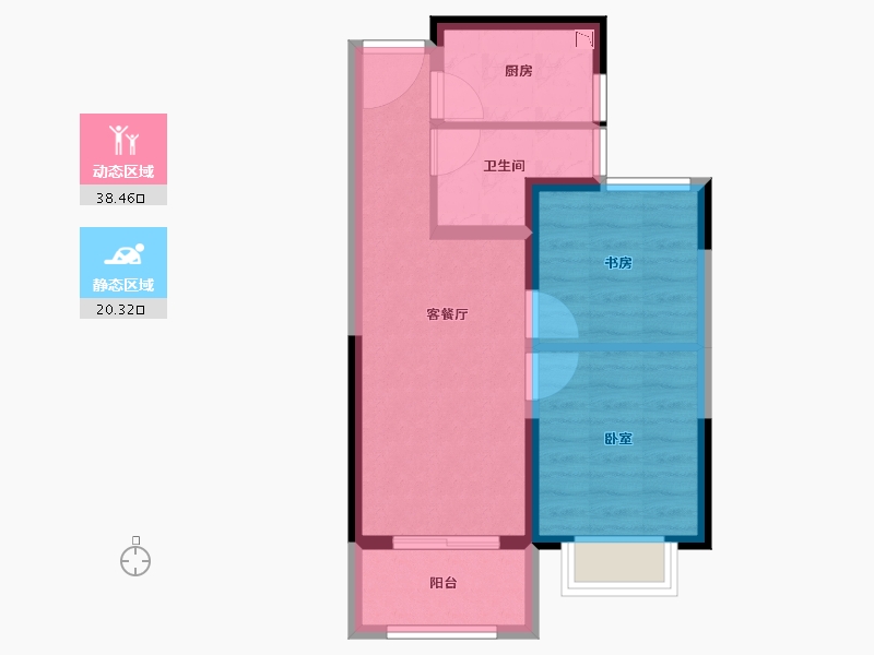 江苏省-苏州市-旭南嘉苑-51.89-户型库-动静分区