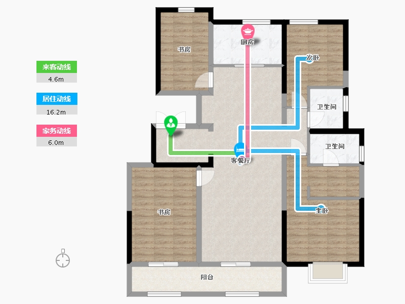 陕西省-西安市-融创西安宸院-123.74-户型库-动静线