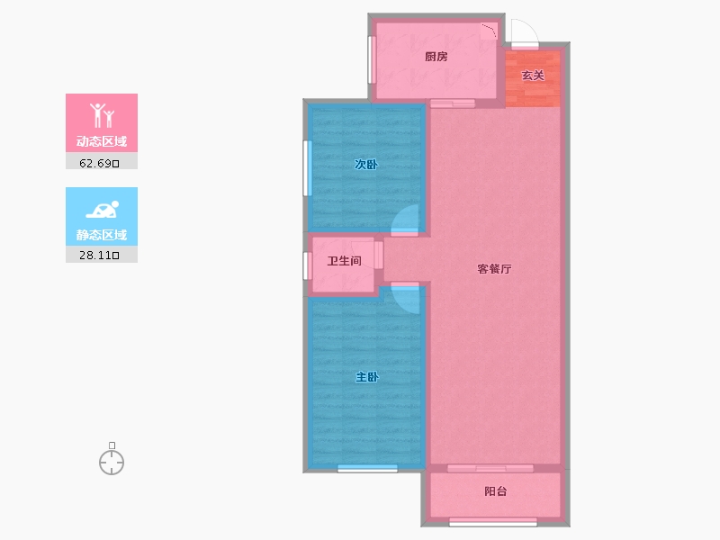 陕西省-宝鸡市-轩苑姜源华府-81.20-户型库-动静分区