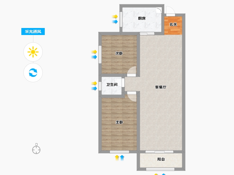 陕西省-宝鸡市-轩苑姜源华府-81.20-户型库-采光通风