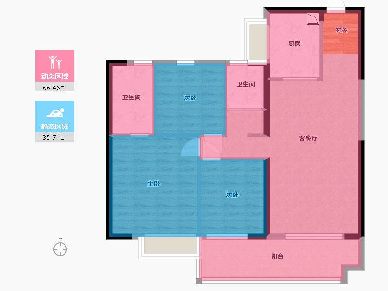 江苏省-盐城市-碧桂园剑桥郡-92.01-户型库-动静分区