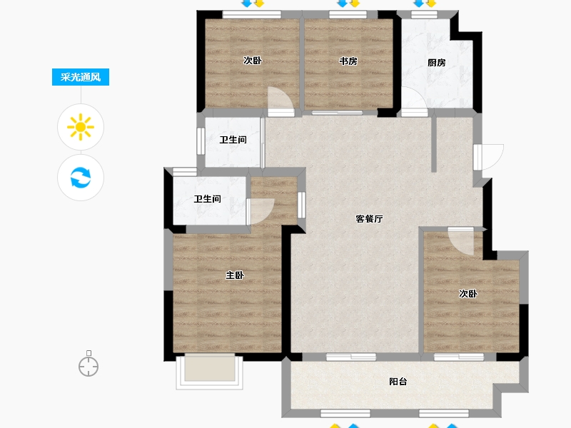 江苏省-盐城市-童翰苑-92.00-户型库-采光通风