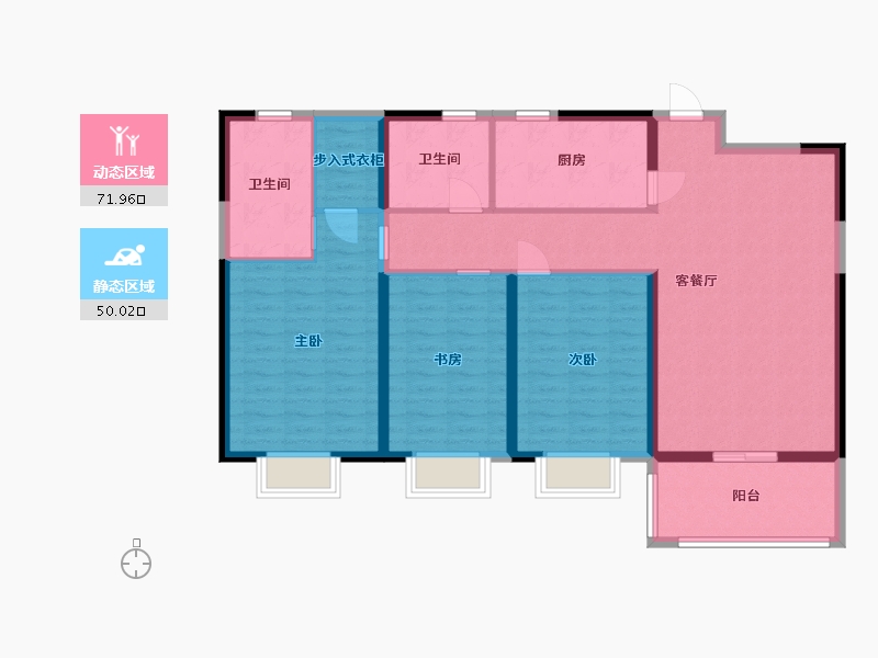 江苏省-盐城市-华府大公馆-109.70-户型库-动静分区