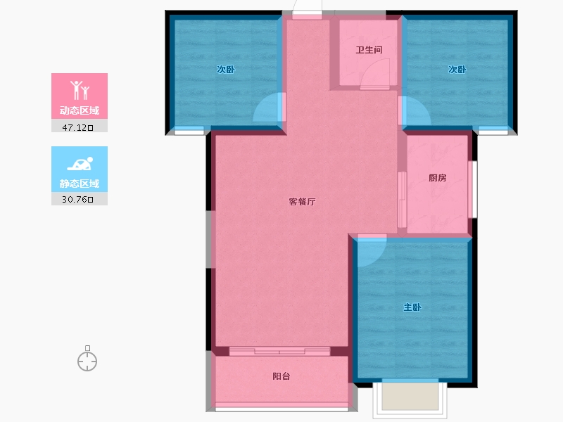 陕西省-榆林市-多丰•水岸绿洲-69.06-户型库-动静分区