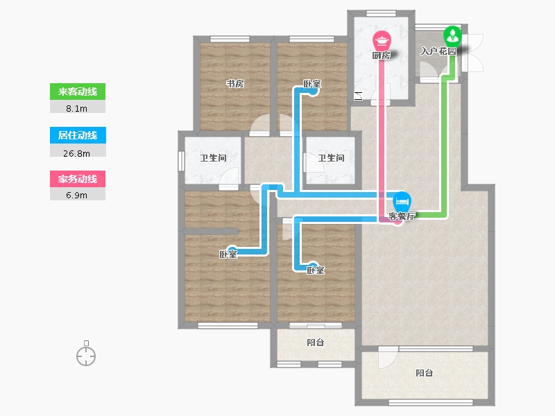 甘肃省-兰州市-兴隆和畅苑-134.37-户型库-动静线