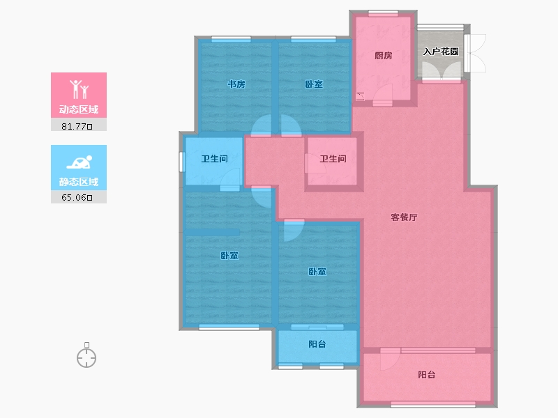 甘肃省-兰州市-兴隆和畅苑-134.37-户型库-动静分区