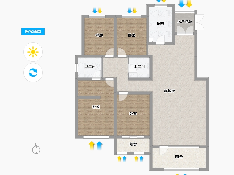 甘肃省-兰州市-兴隆和畅苑-134.37-户型库-采光通风