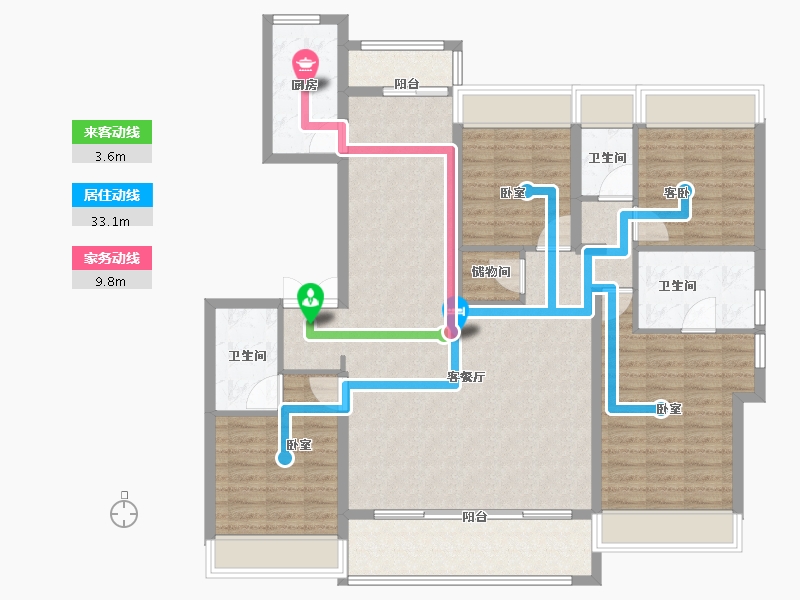 江苏省-苏州市-绿城象屿·逸品澜岸-132.00-户型库-动静线