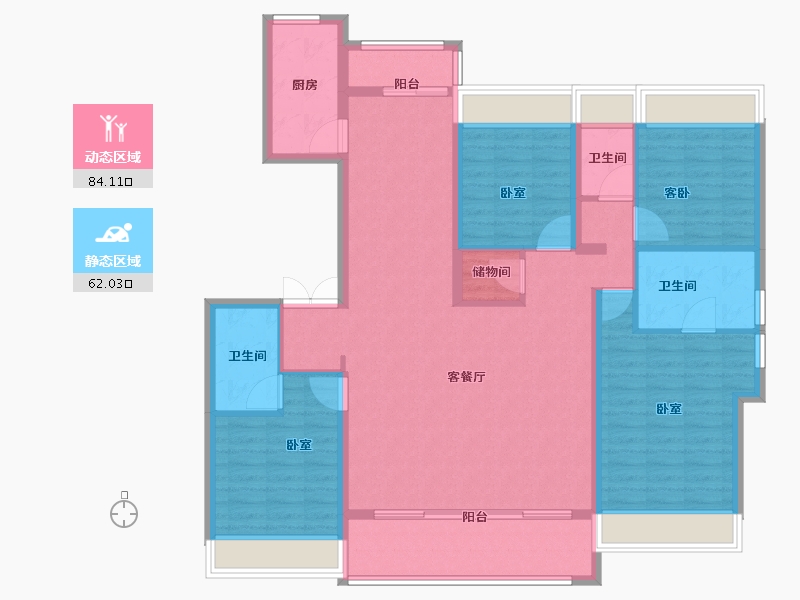 江苏省-苏州市-绿城象屿·逸品澜岸-132.00-户型库-动静分区