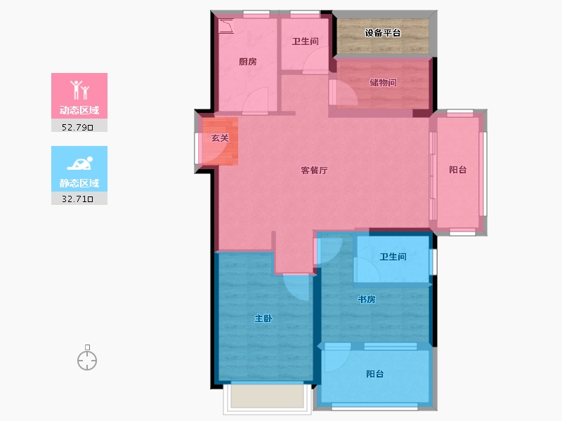 江苏省-南京市-中南上悦花苑-79.00-户型库-动静分区