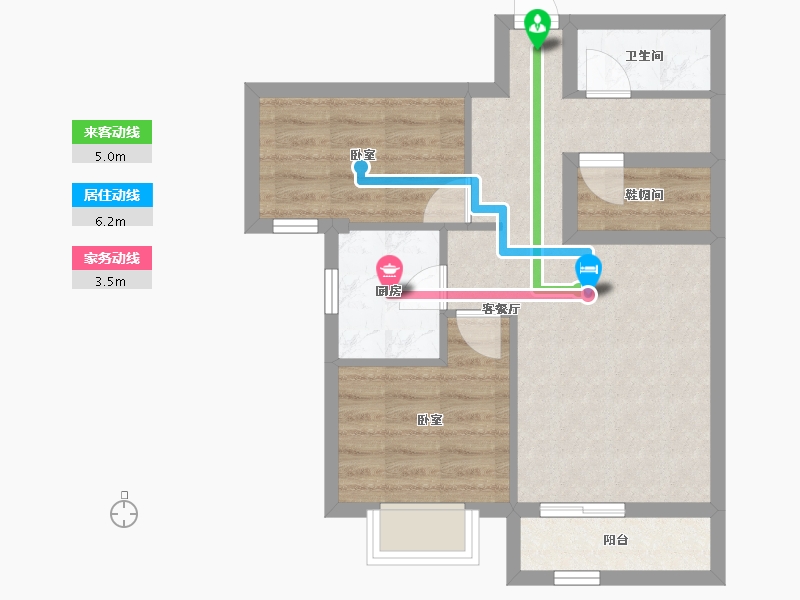 辽宁省-大连市-海创柒贤贡院-54.84-户型库-动静线