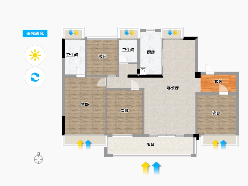 江苏省-盐城市-建湖碧桂园-113.48-户型库-采光通风