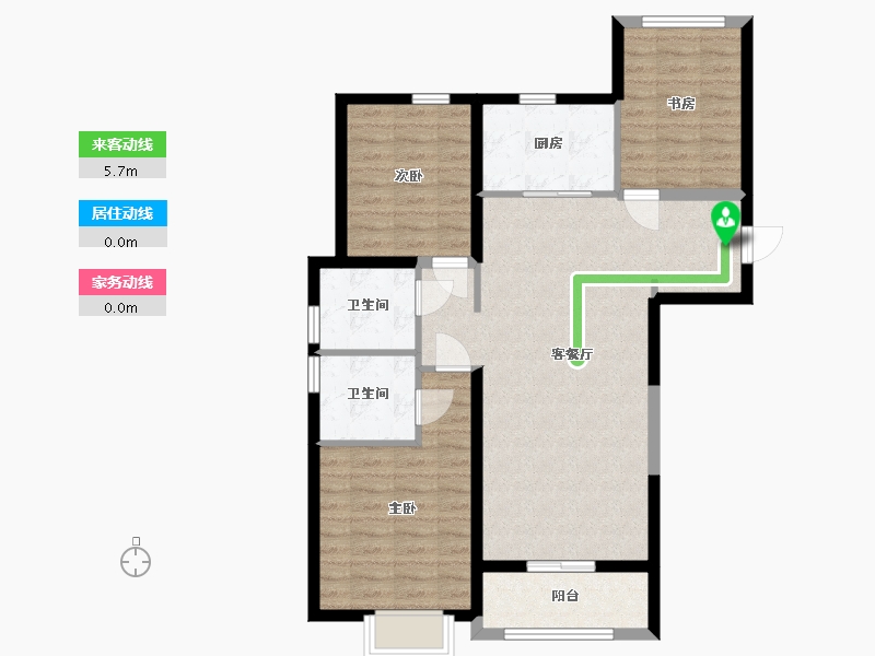 陕西省-西安市-融创西安宸院-88.51-户型库-动静线