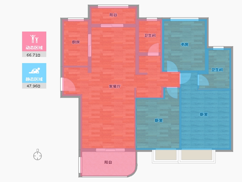 江苏省-南通市-碧桂园御湖半岛-103.54-户型库-动静分区