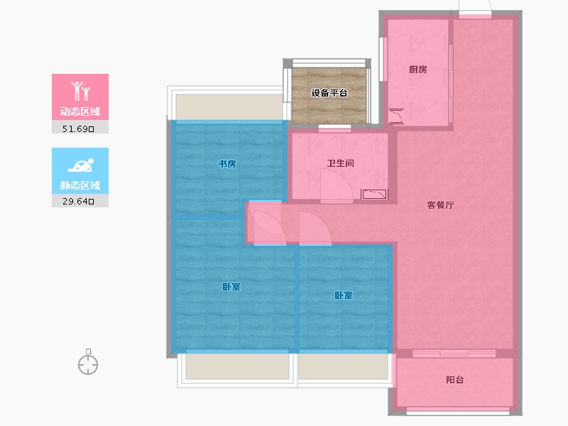 江苏省-苏州市-上城时光-76.00-户型库-动静分区