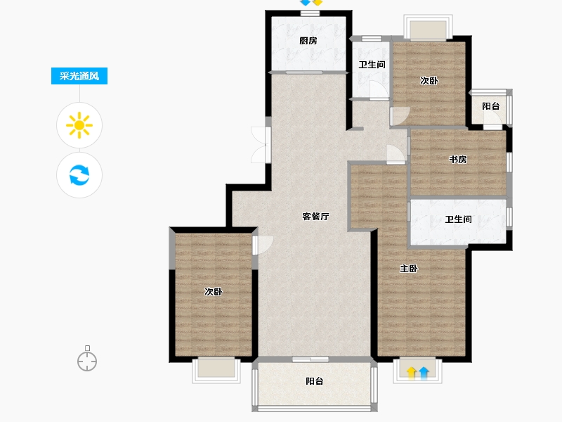 江苏省-盐城市-华府大公馆-139.99-户型库-采光通风