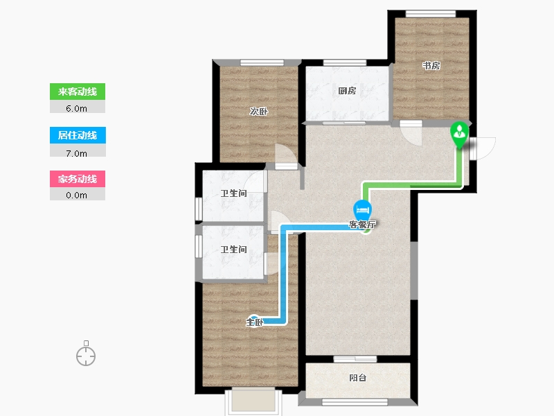 陕西省-西安市-融创西安宸院-88.56-户型库-动静线