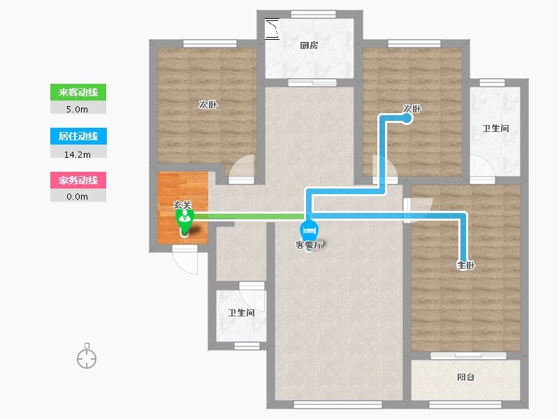 陕西省-宝鸡市-轩苑姜源华府-102.10-户型库-动静线