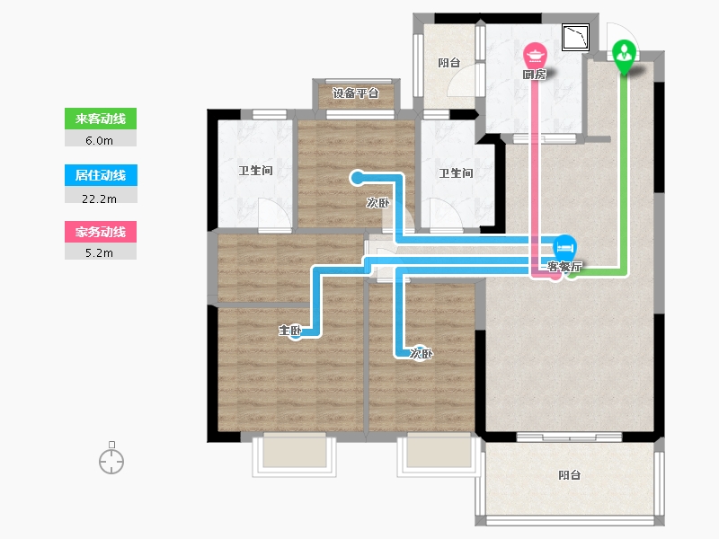 江苏省-盐城市-恒大翡翠华庭-95.70-户型库-动静线