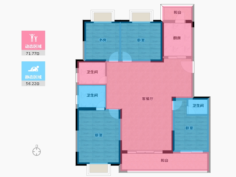 云南省-楚雄彝族自治州-安太·翡翠公园-115.34-户型库-动静分区